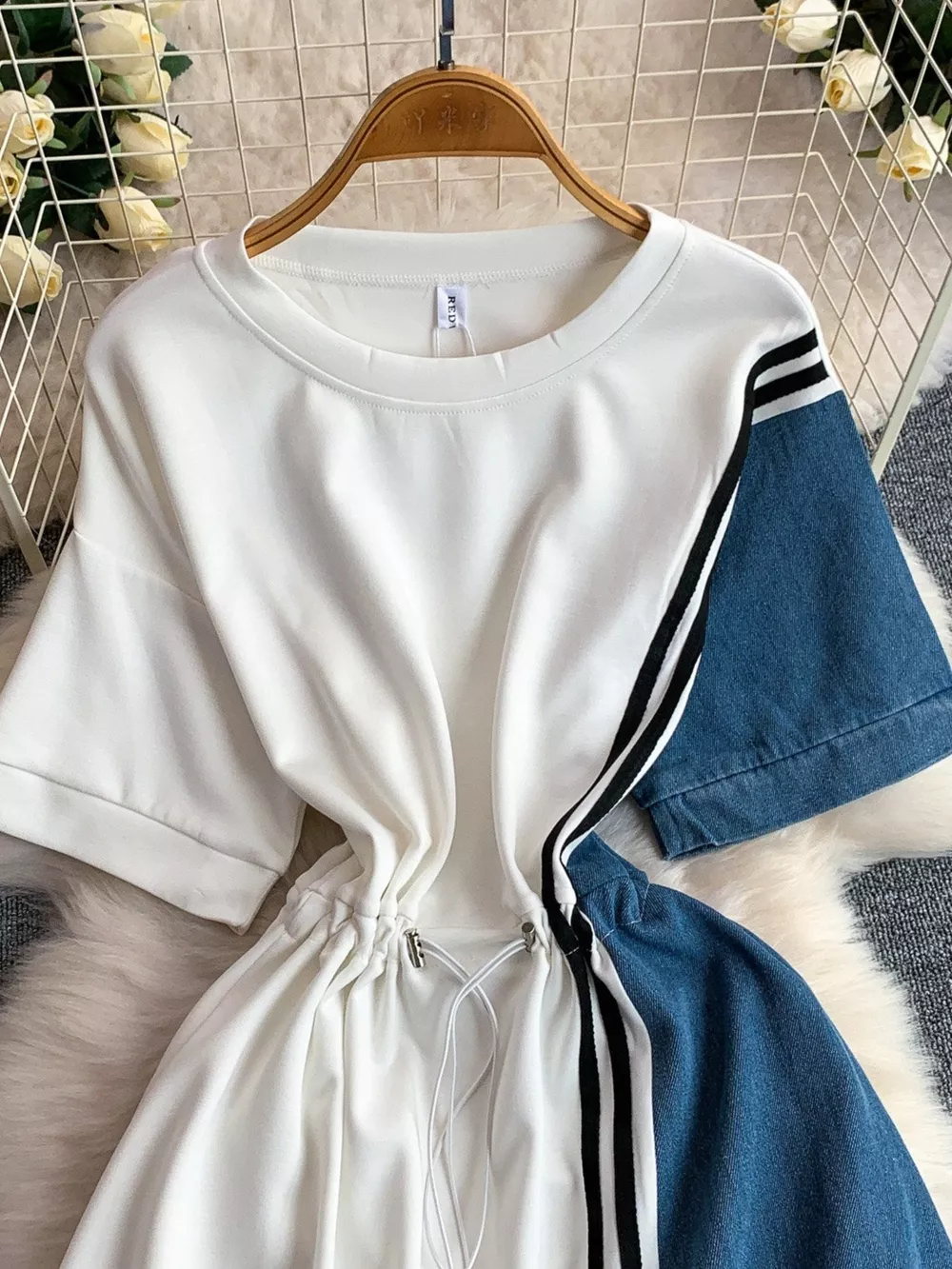 Color Block Short Sleeve Casual Dress, image 22