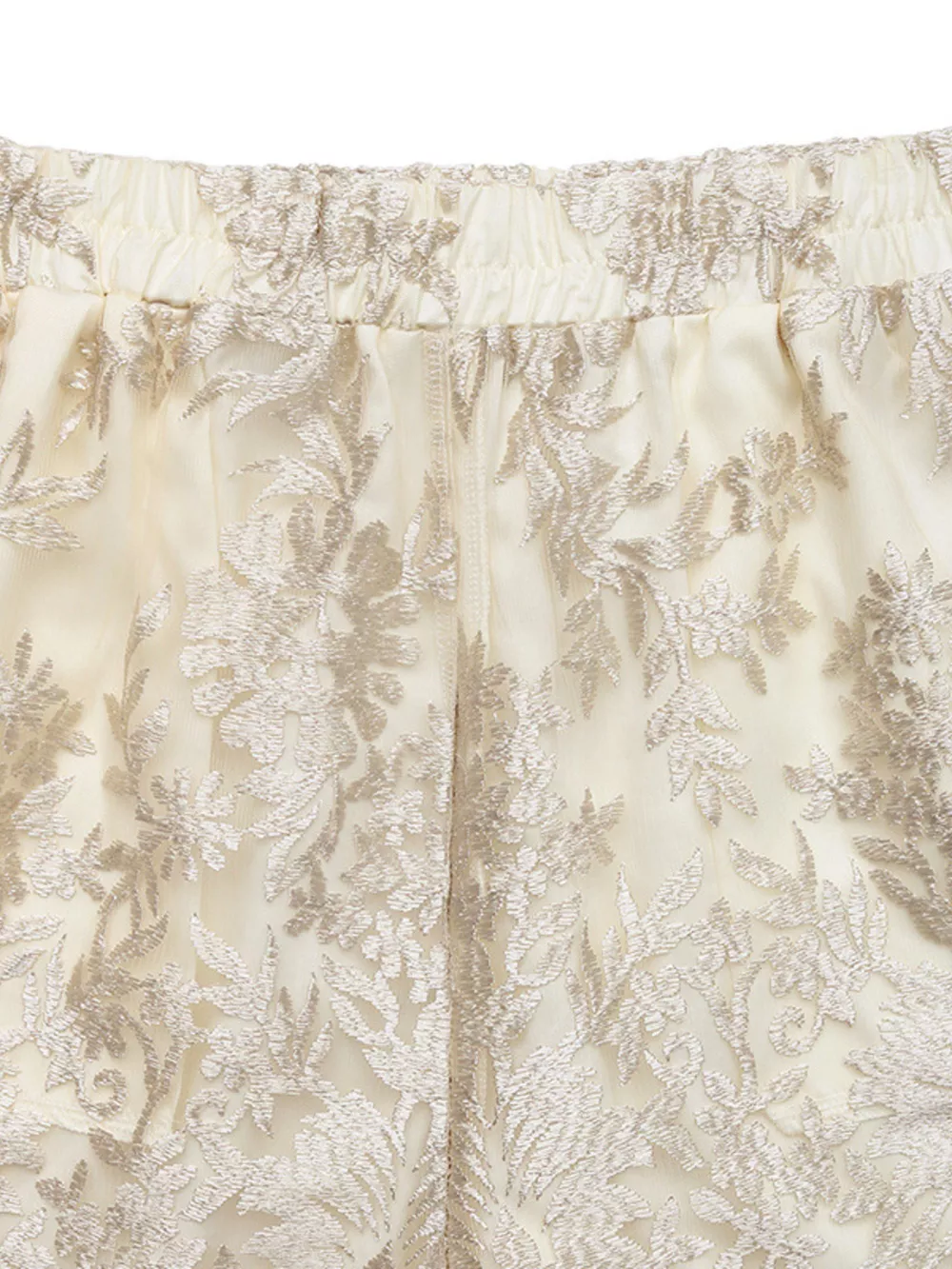 Lace Scalloped Hem Elastic Waist Shorts, image 4