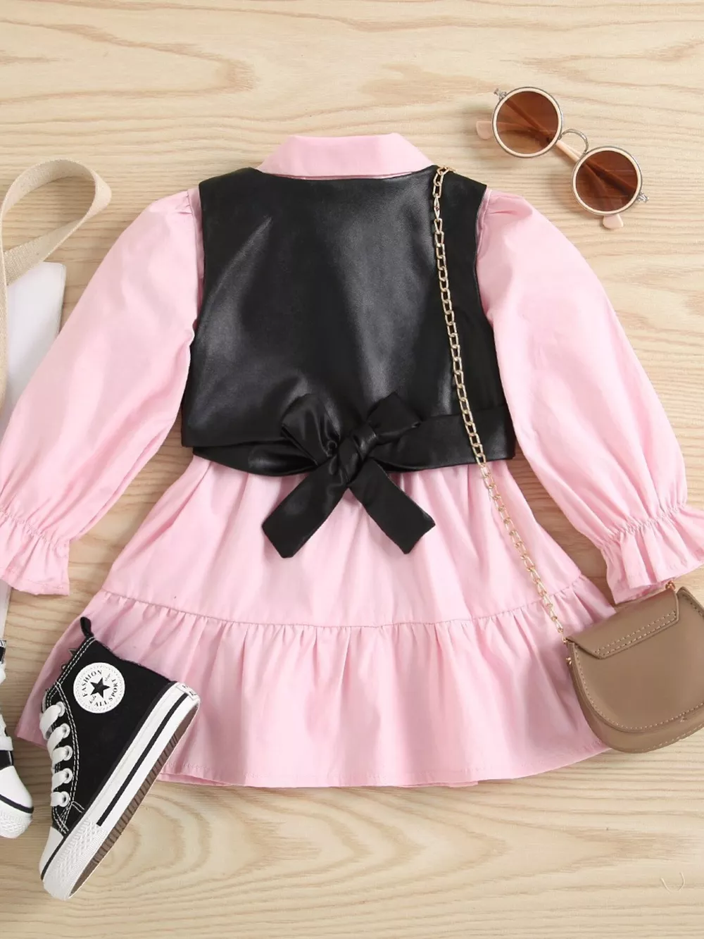 Children's Button Front Dress and Vest Set, image 4