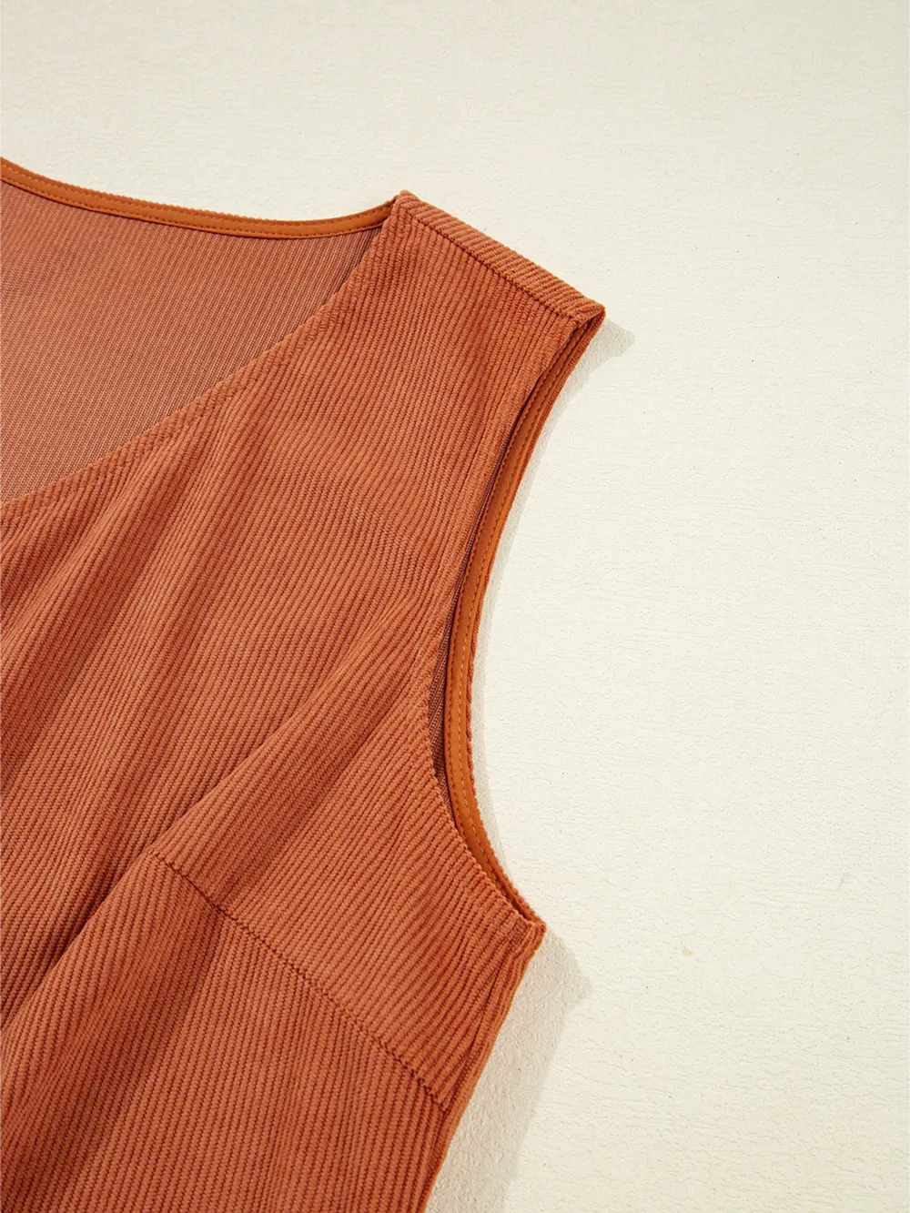 Corduroy Western Embroidered Patched Pocket Shift Sleeveless Mini Dress, image 10