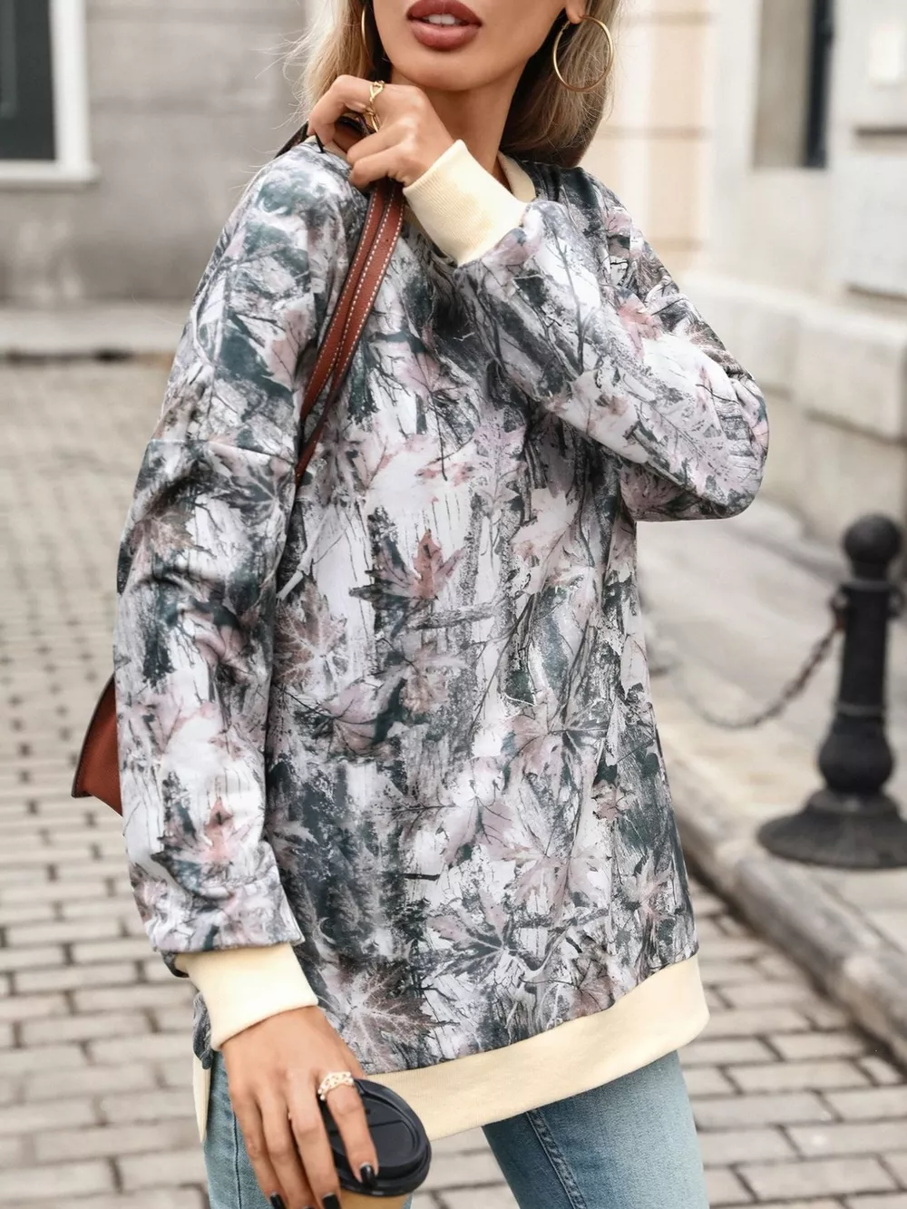 Camouflage Print Crewneck Sweatshirt, image 14