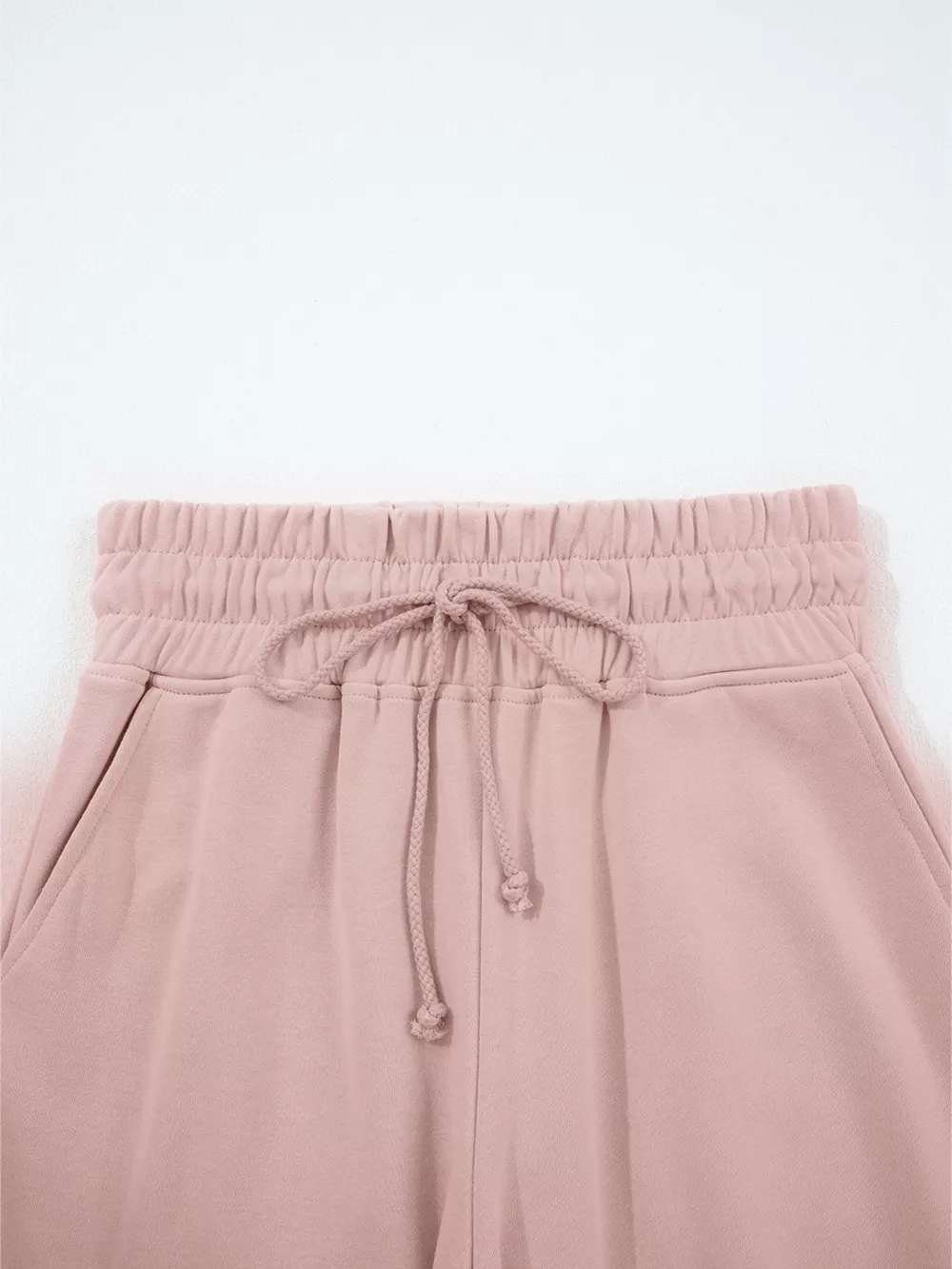 Drop Shoulder Puff Sleeve Crop Top and Drawstring Wide Leg Pants Set, image 21