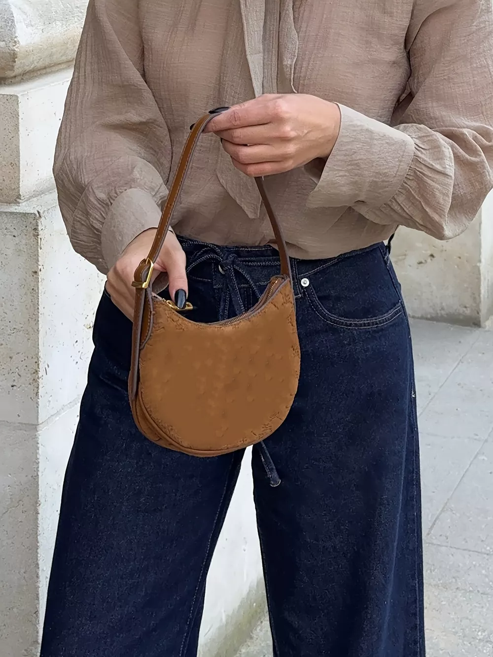 Tied Loose Fit Flare Jeans, image 4