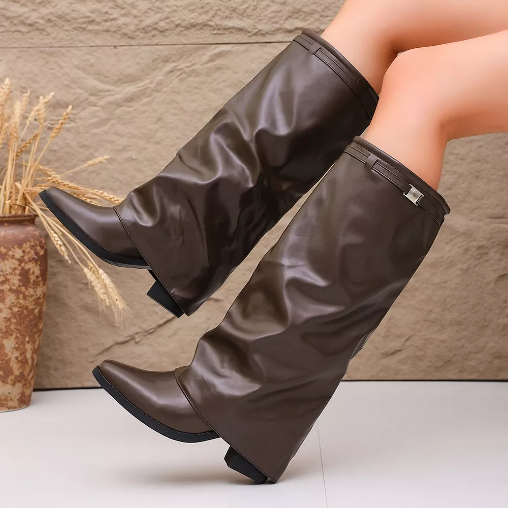 Point Toe Block Heel Boots, image 7