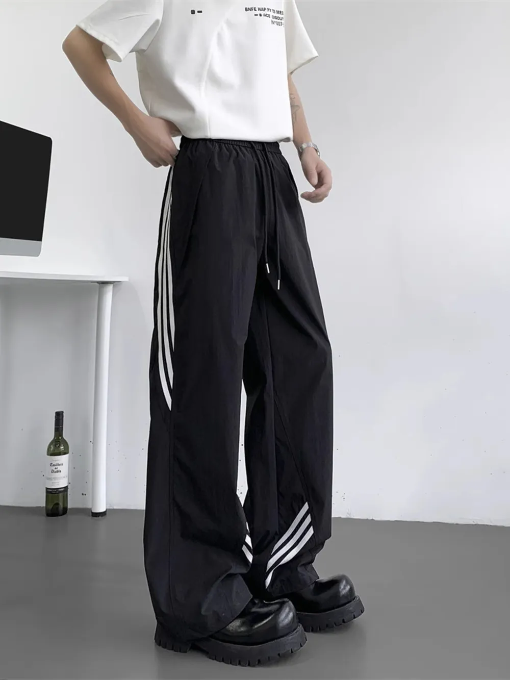 Men's Full Size Striped Wide Leg Pants Plus Size, image 6