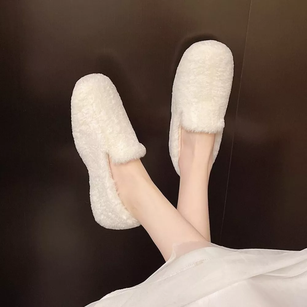 Fluffy Round Toe Slip-Ons, image 12