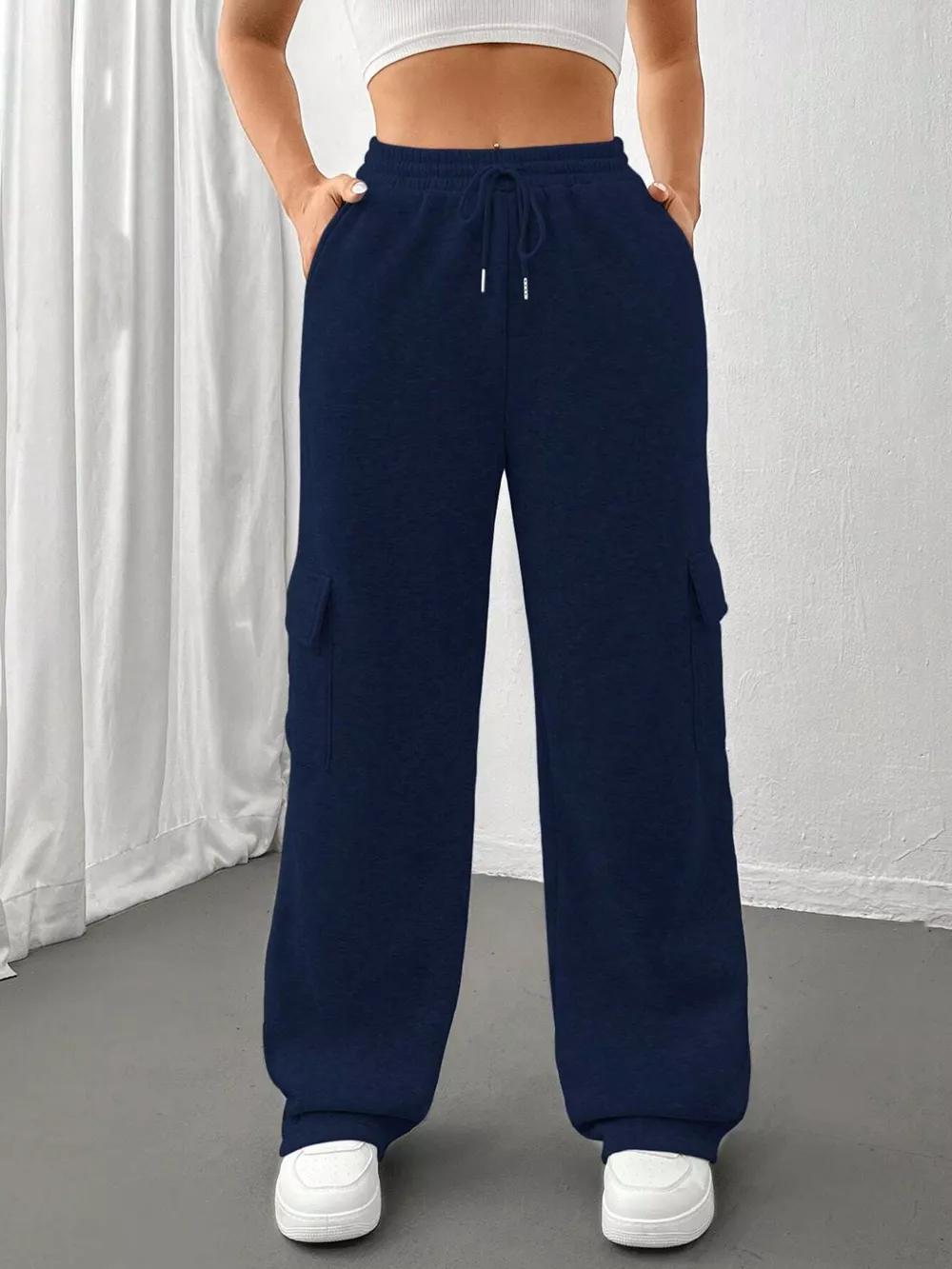 Relaxed Fit Pants with Drawstring Waist, image 10