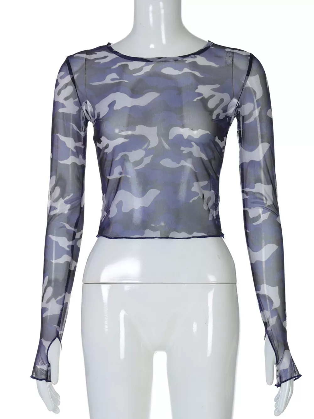 Camouflage Mesh Long Sleeve T-Shirt, image 16