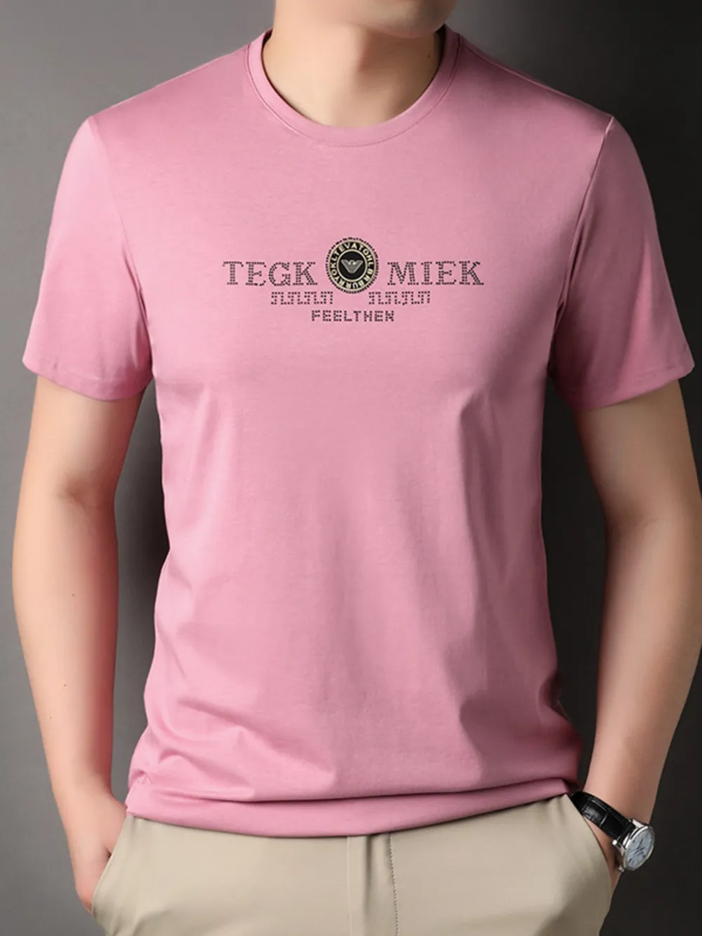 Men's Plus Size Crew Neck Short Sleeve T-Shirt, image 3