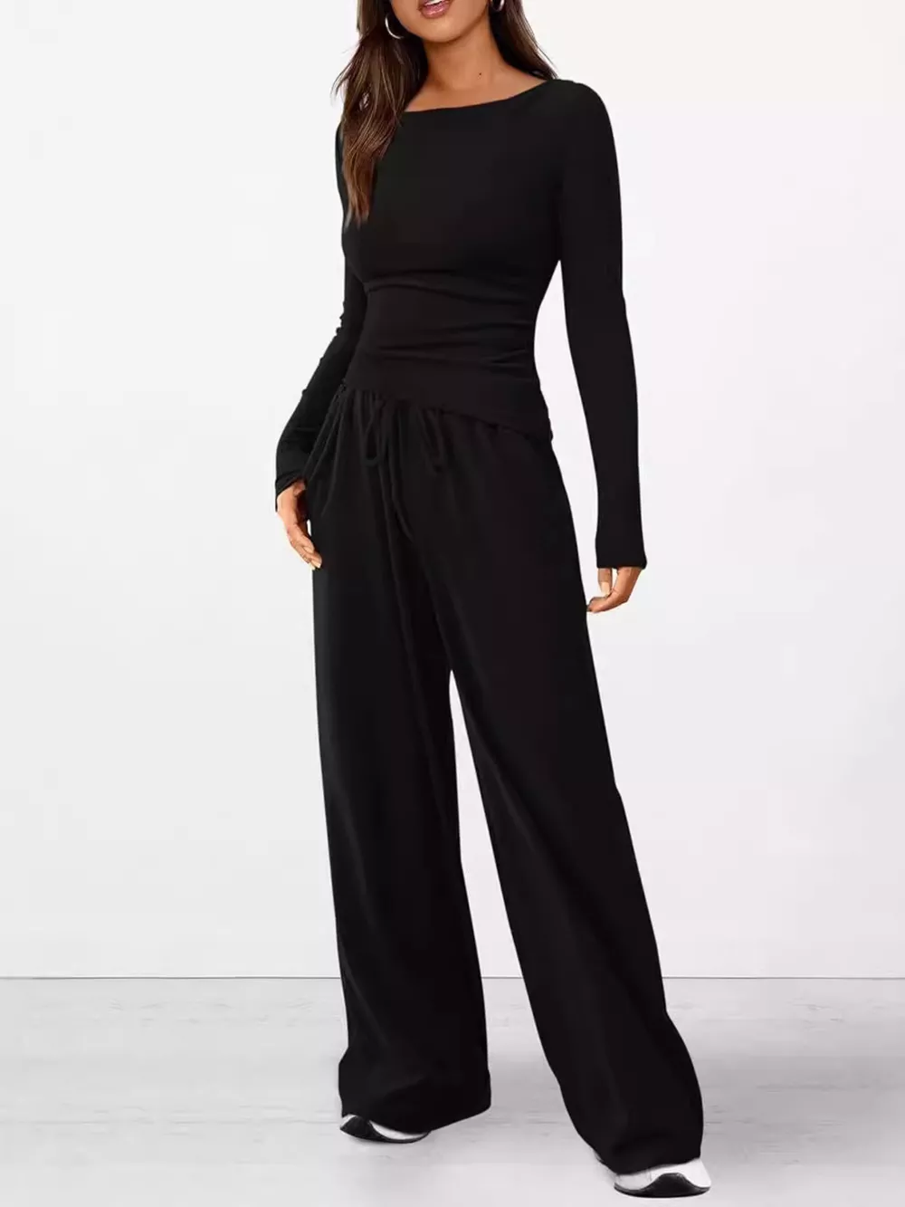 Long Sleeve Top and Wide Leg Pants Set, image 25