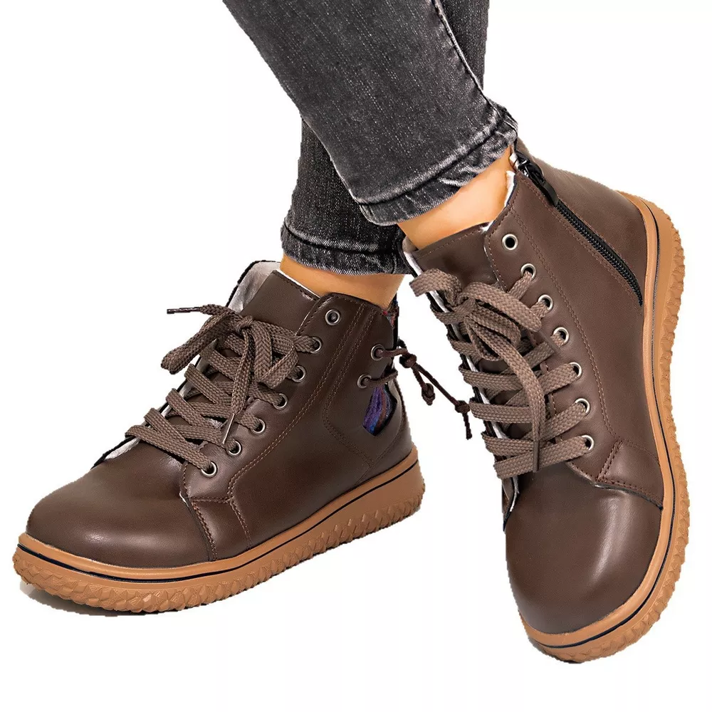 Lace-Up Ankle Boots with Zipper Detail, image 3