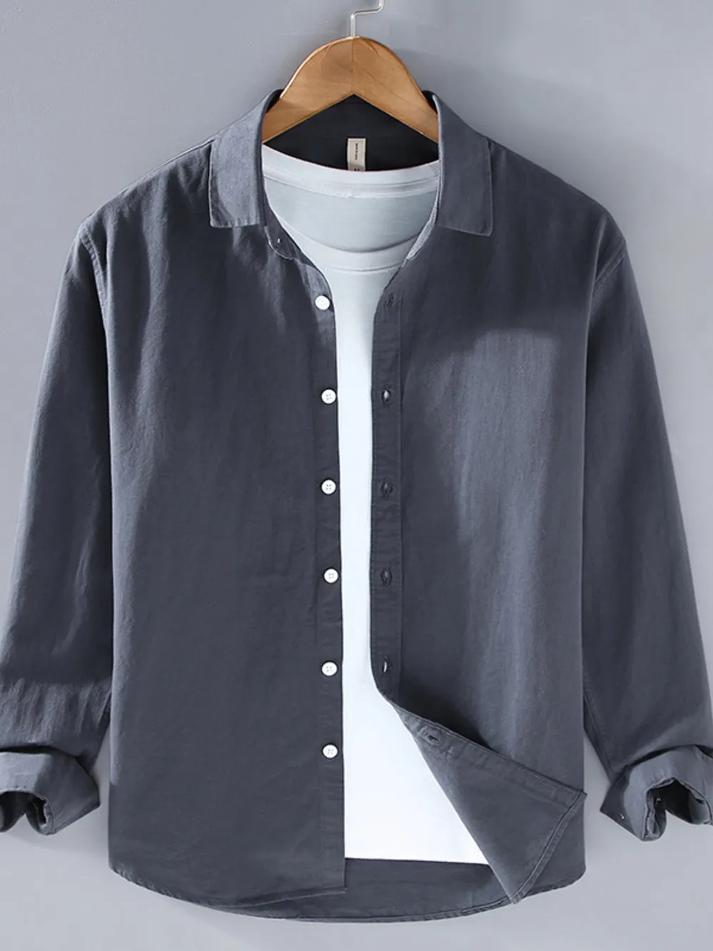 Men's Plus Size Button Up Long Sleeve Shirt, image 7