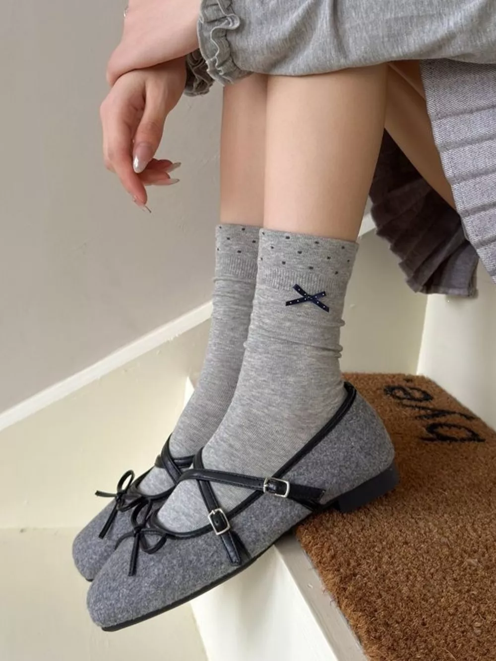 Polka Dot Crew Socks, image 5