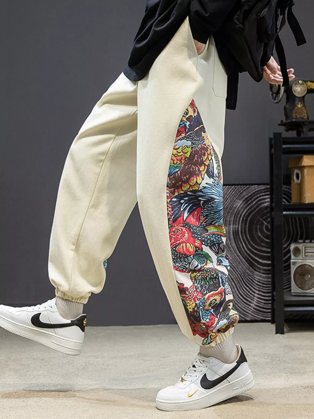 Men's Plus Size Printed Side Panel Joggers, image 6