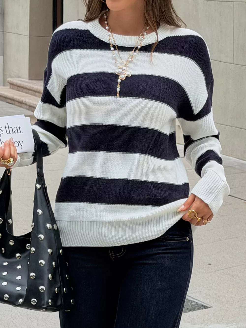 Striped Crew Neck Sweater