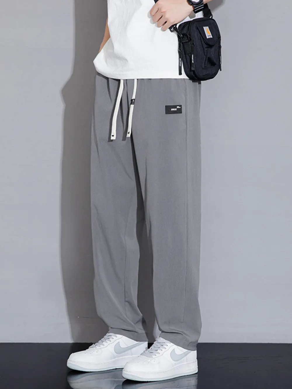 Men's Plus Size Casual Drawstring Wide Leg Pants, image 2