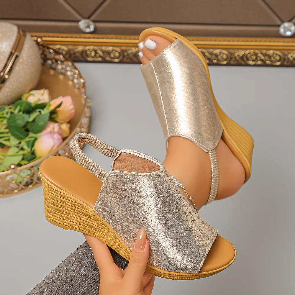 Peep Toe Wedge Sandals, image 4