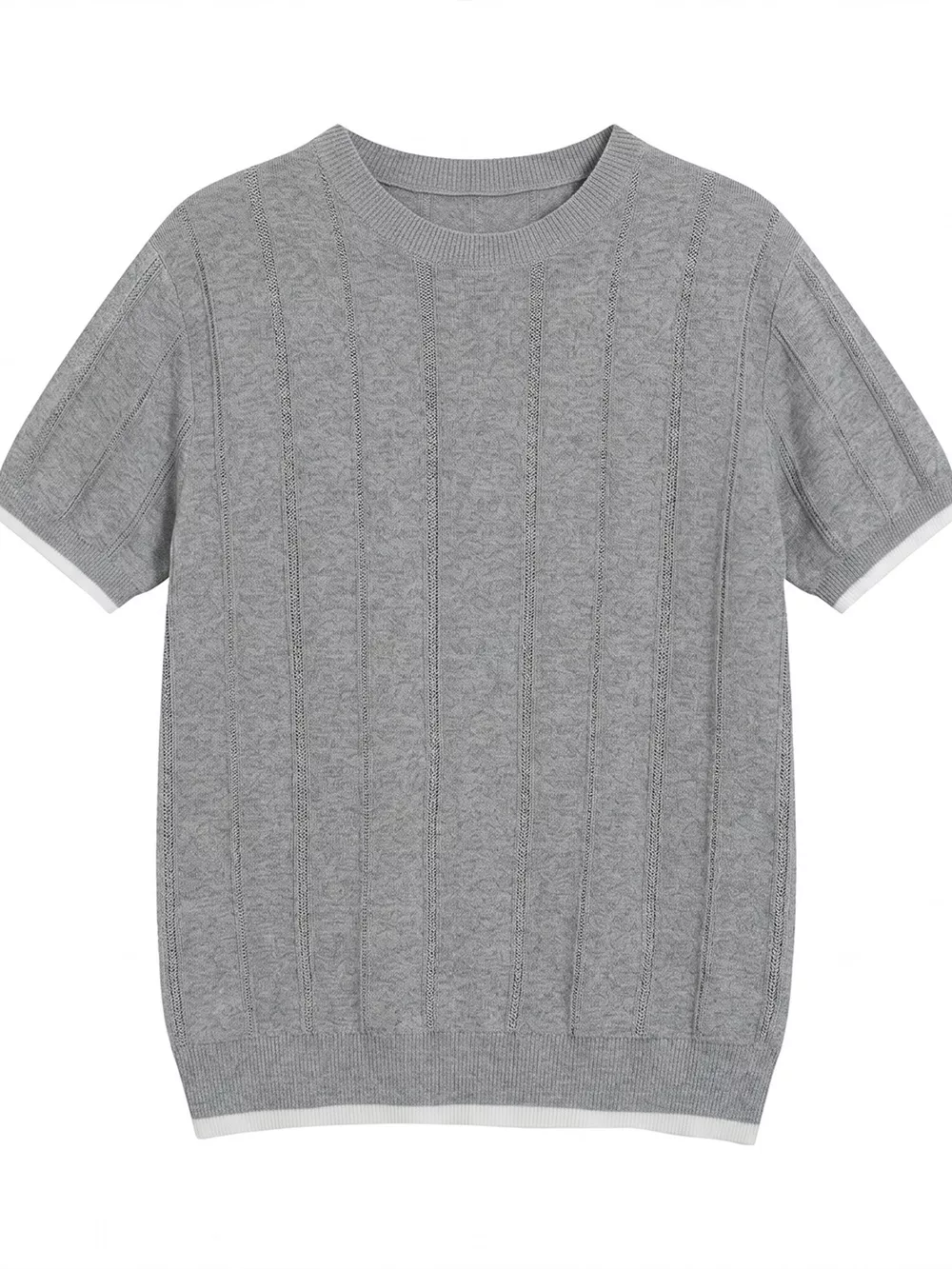 Men's Contrasting Trim Knit T-Shirt, image 7