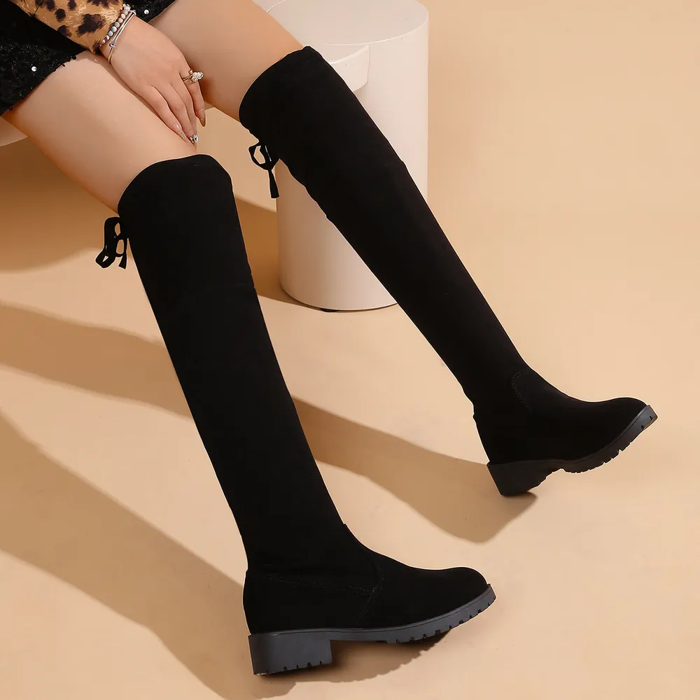Over-the-Knee Boots with Back Lace-Up Detail, image 3
