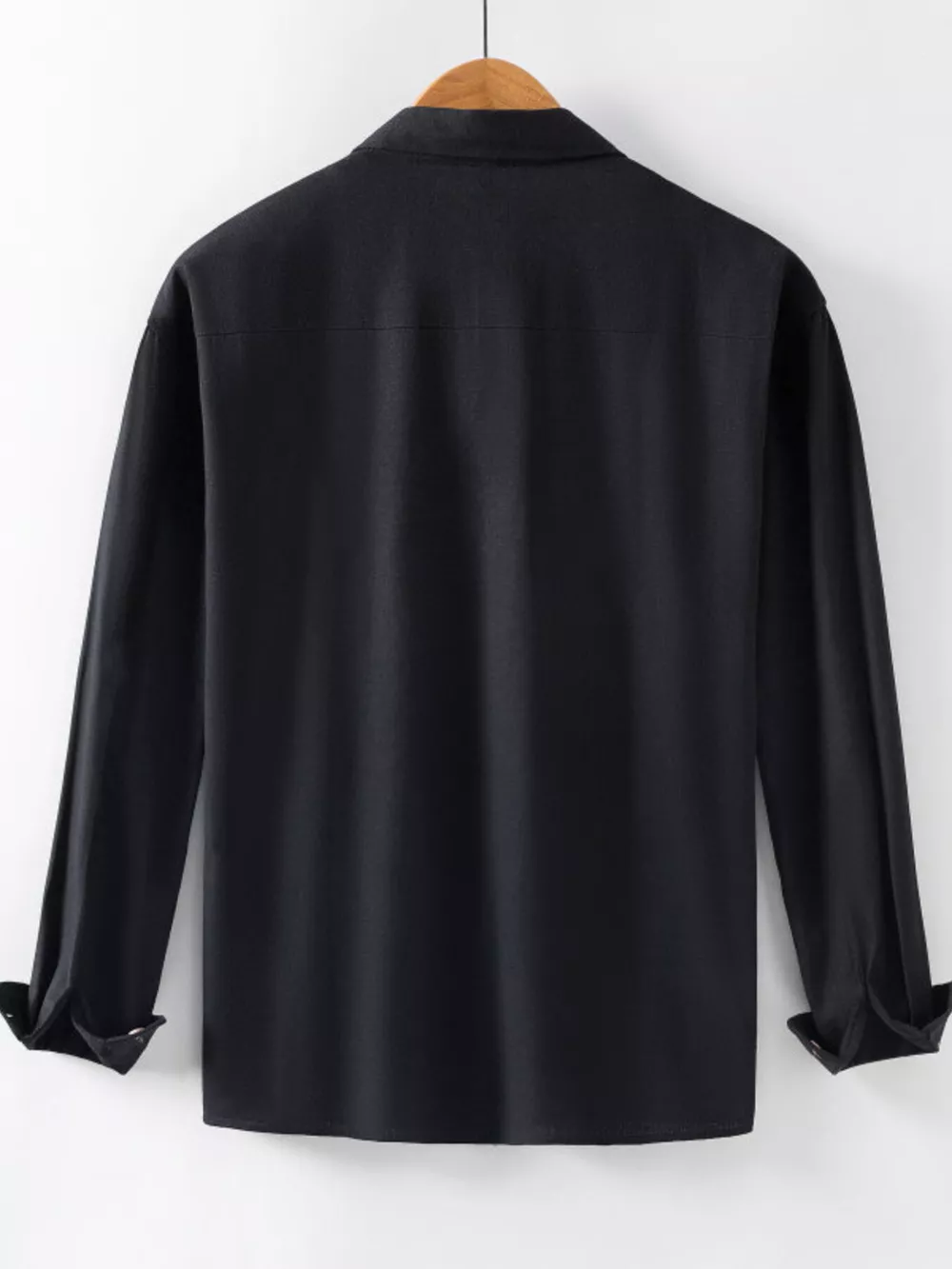 Men's Casual Solid Color Long Sleeve Shirt, image 2