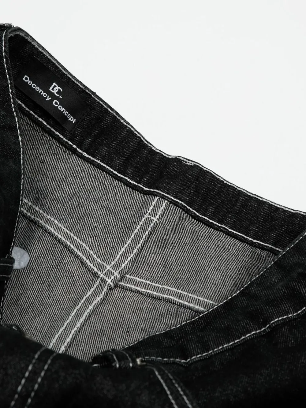 Men's Wide-Leg Contrast Stitch Jeans, image 5