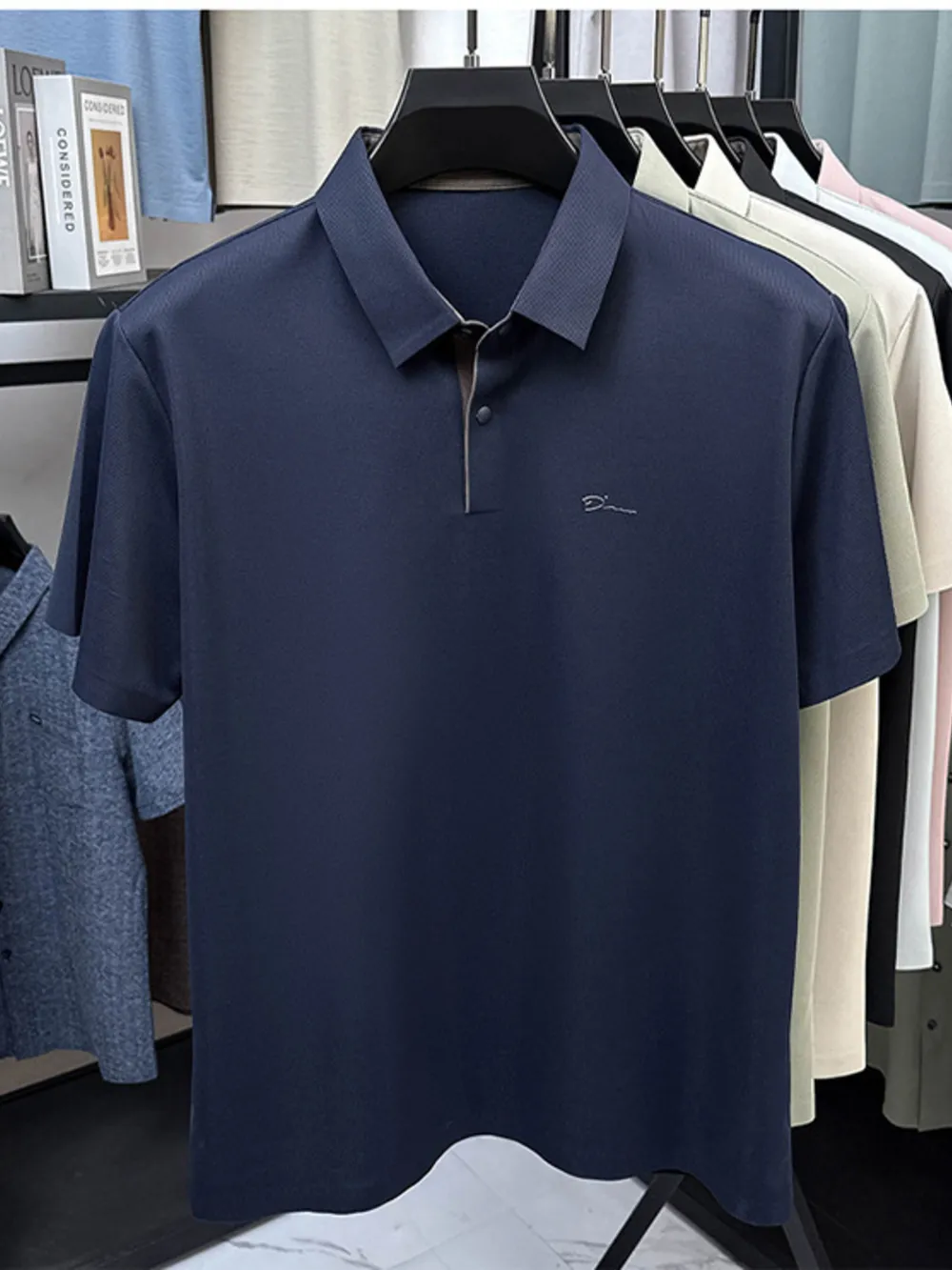 Men's Plus Size Button Detail Short Sleeve Polo, image 2