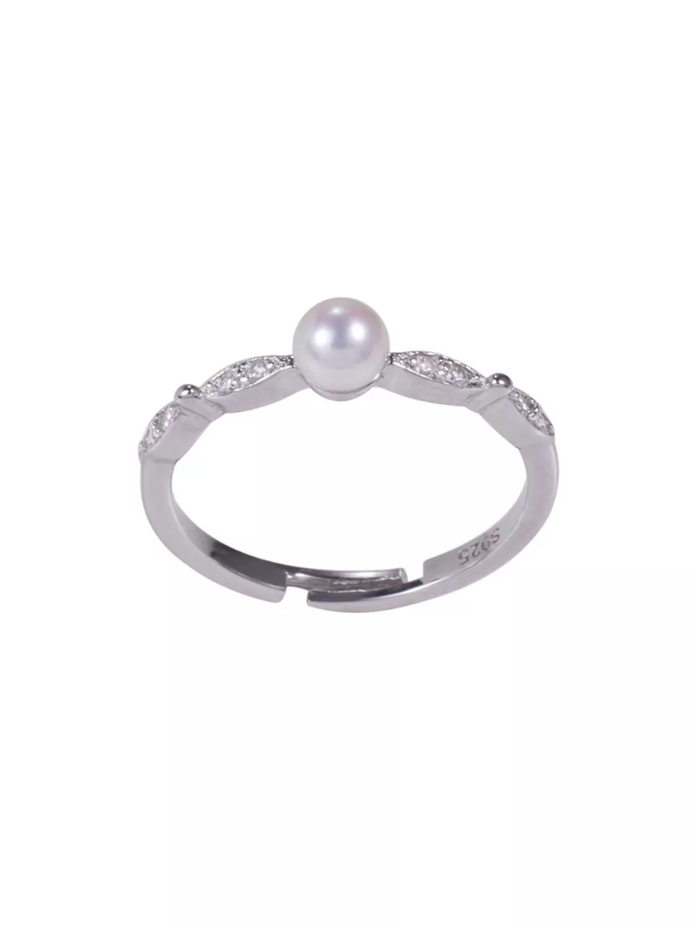 925 Sterling Silver Pearl Ring, image 5