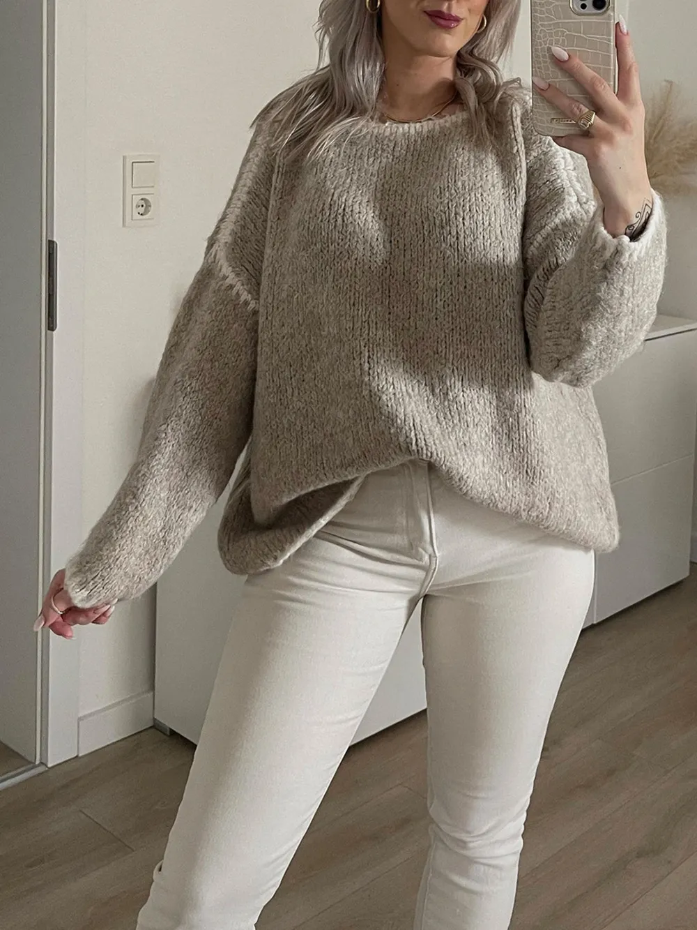Contrast Trim Oversized Sweater, image 15