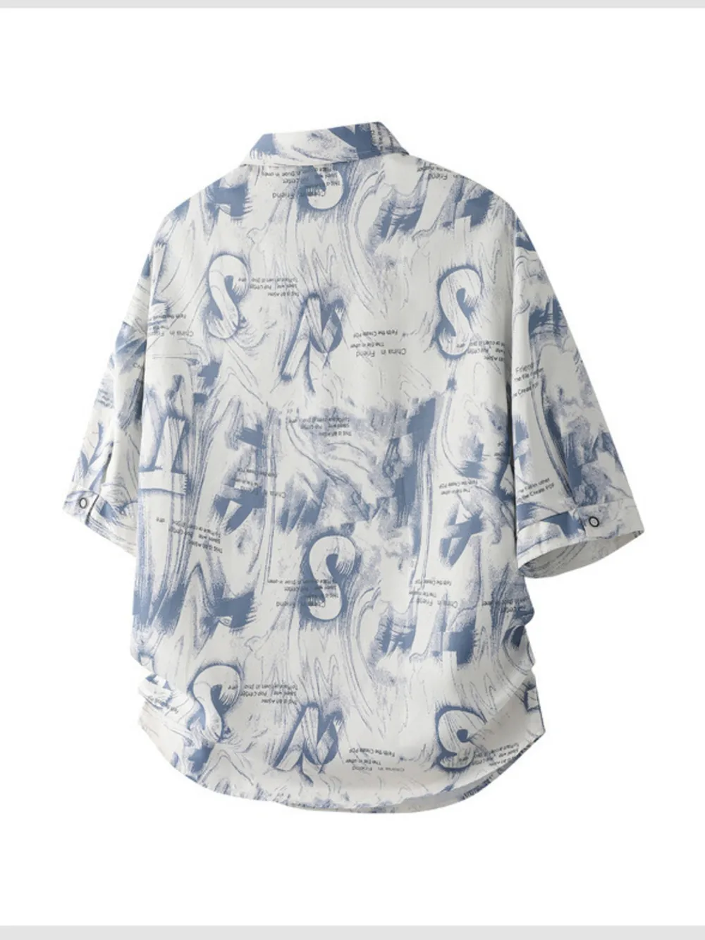 Men's Plus Size Abstract Print Casual Short Sleeve Shirt, image 4