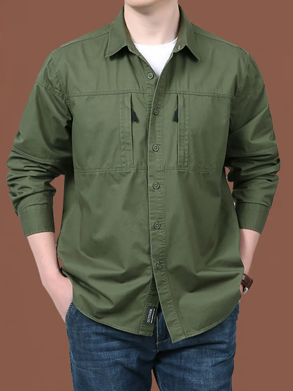 Men's Plus Size Casual Long-Sleeve Shirt, image 4