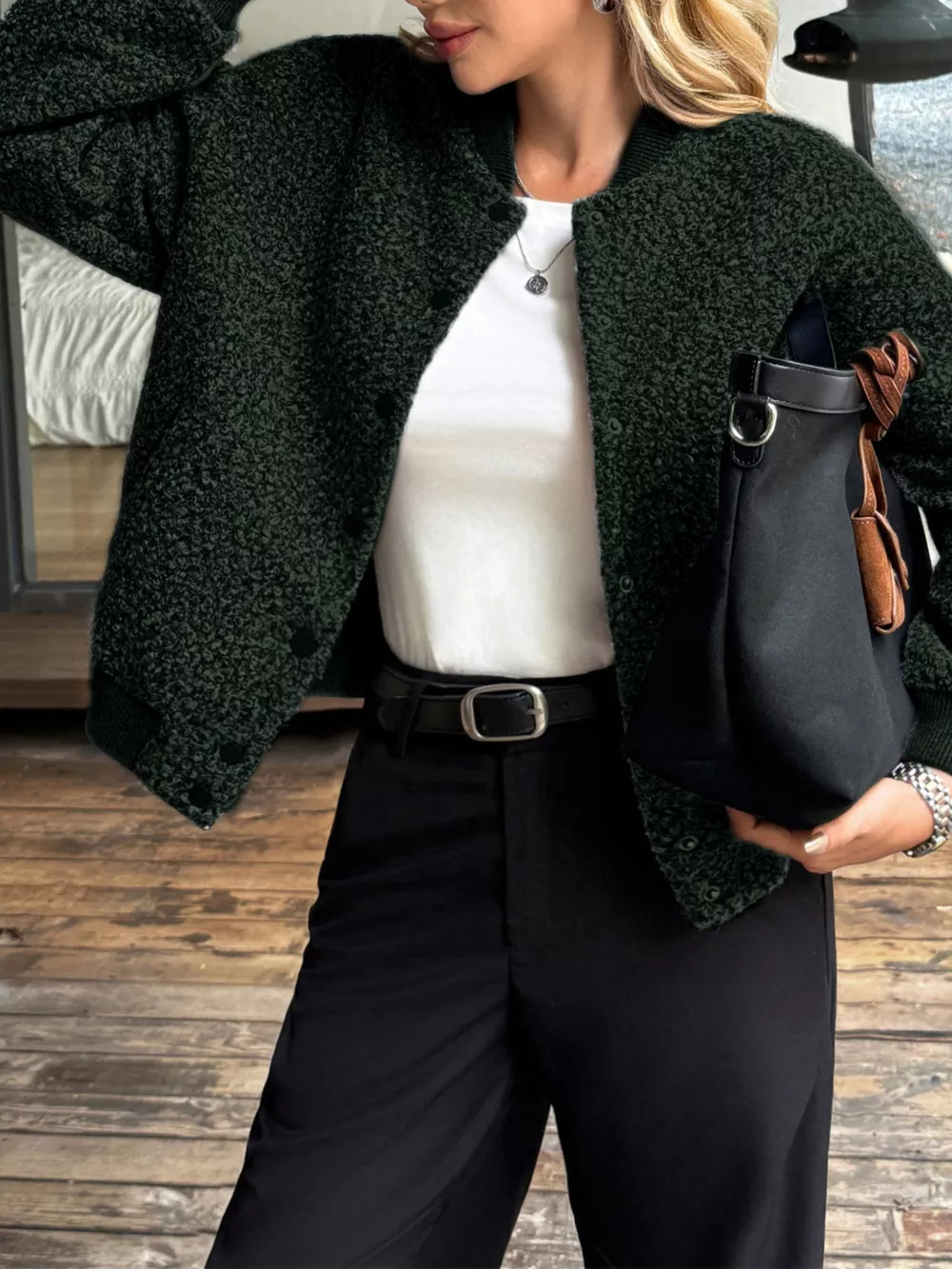 Snap Down Dropped Shoulder Jacket, image 11