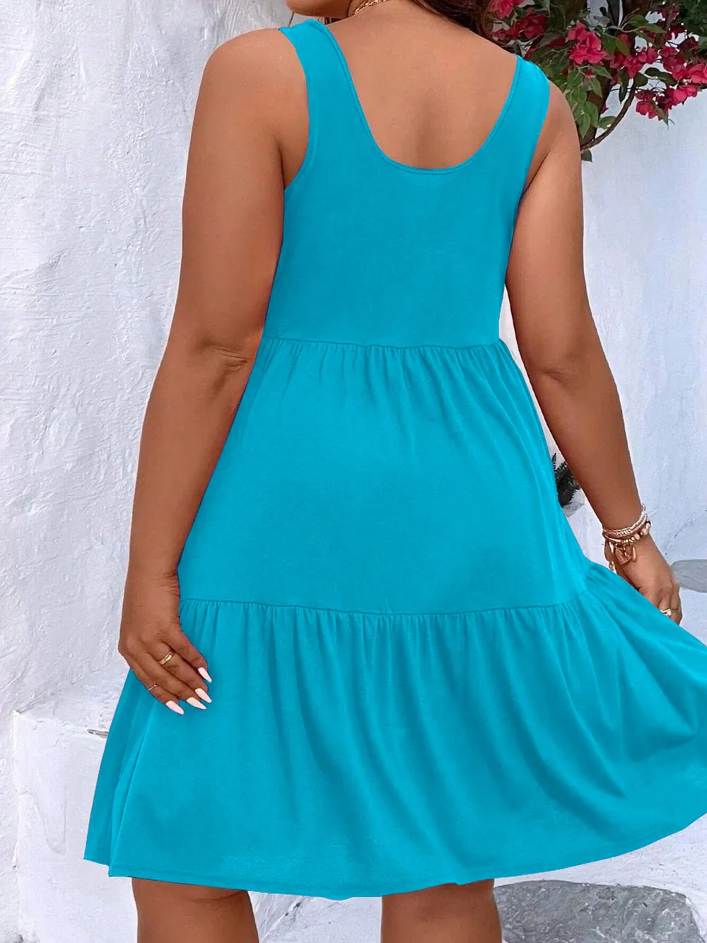 Plus Size Tiered Scoop Neck Tank Dress, image 17