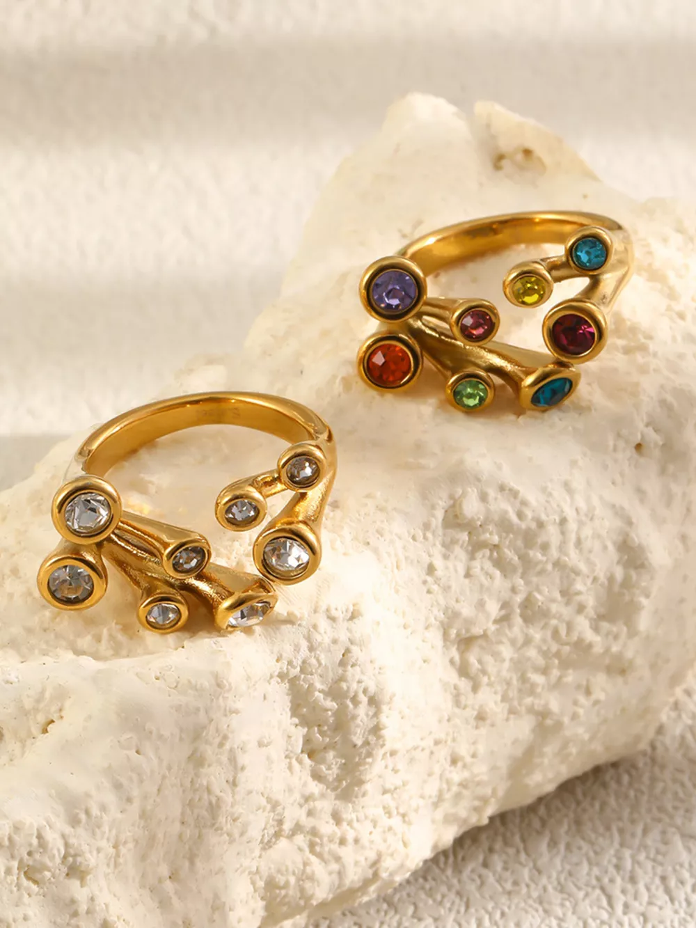 18K Gold-Plated Zircon Ring, image 2