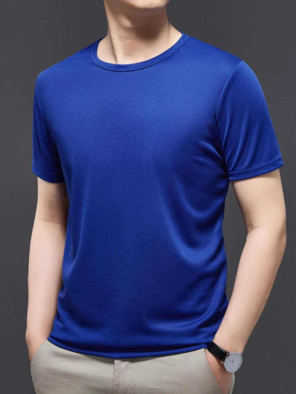 Men's Plus Size Round Neck Short Sleeve T-Shirt, image 4