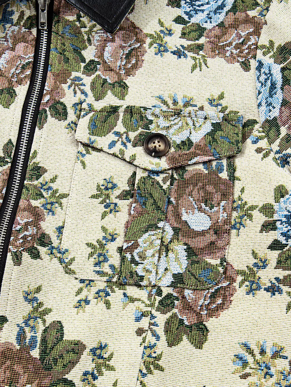 Floral Print Zip Up Contrast Collared Jacket, image 10