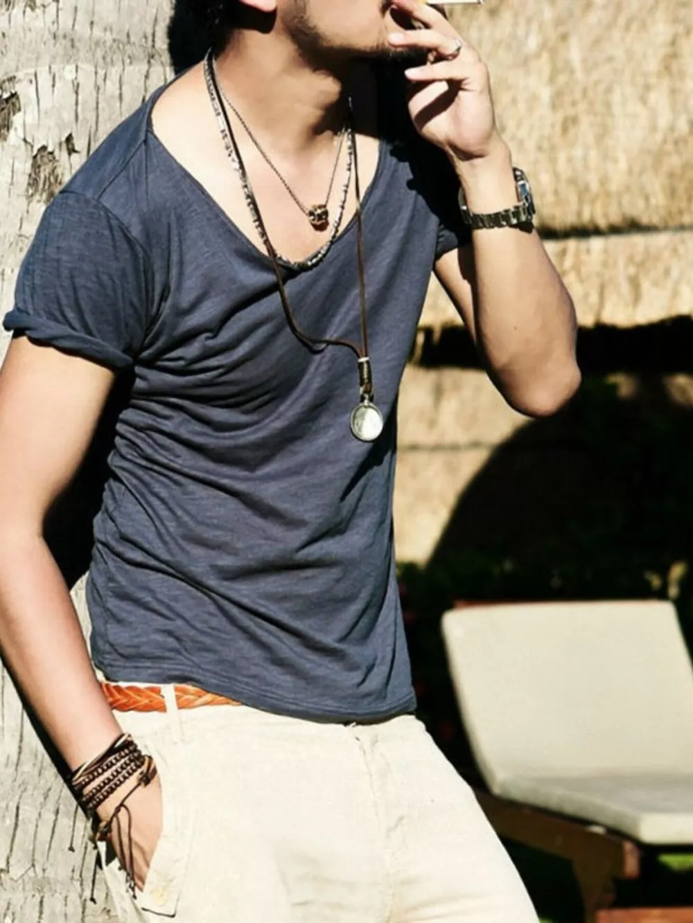 Men's Casual Solid Color Short Sleeve T-Shirt, image 7