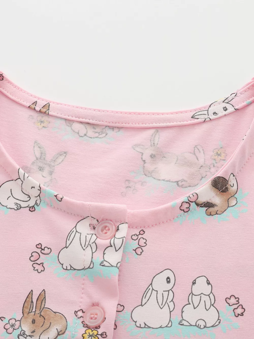 Children's Bunny Print Round Neck Casual Dress, image 5