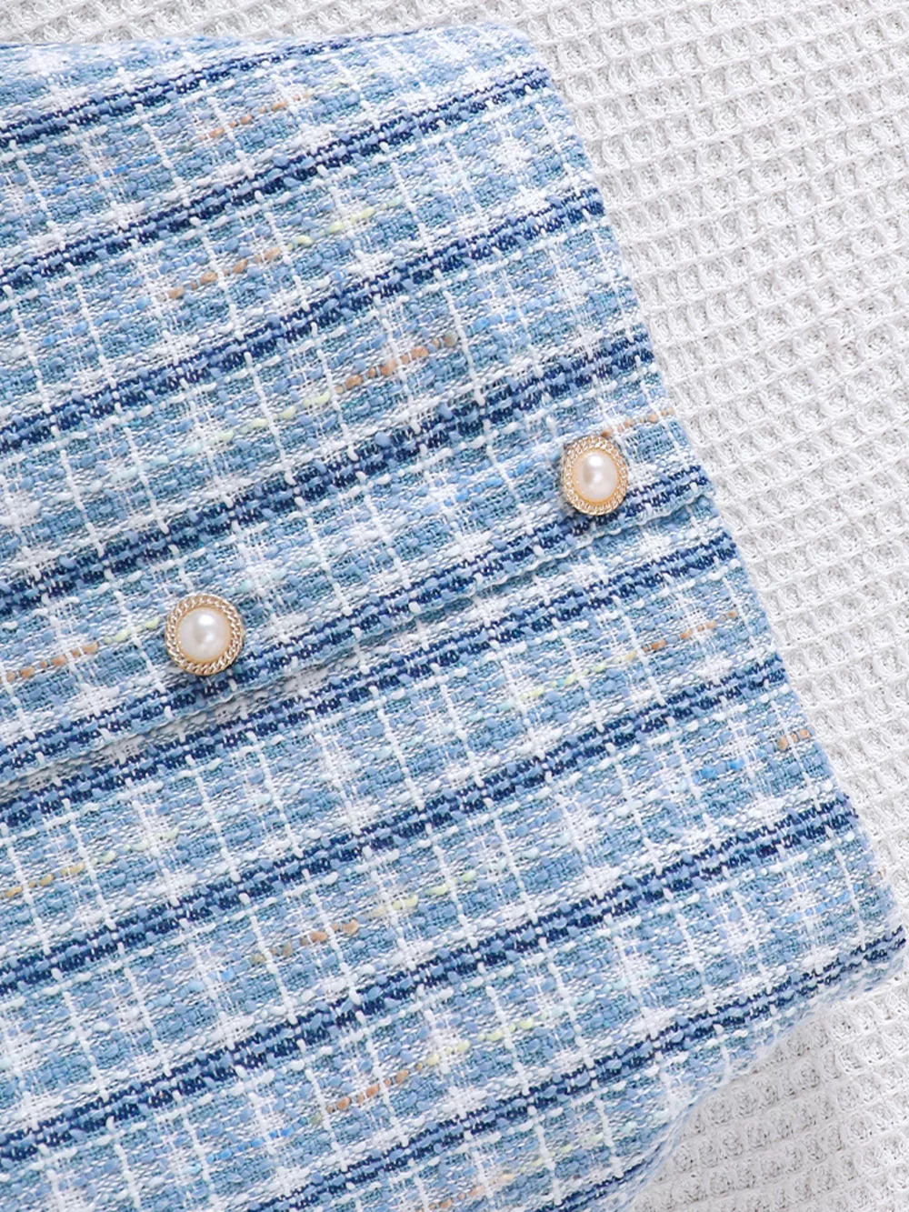 Children's Puff Sleeves Top and Plaid Skirt Set, image 5