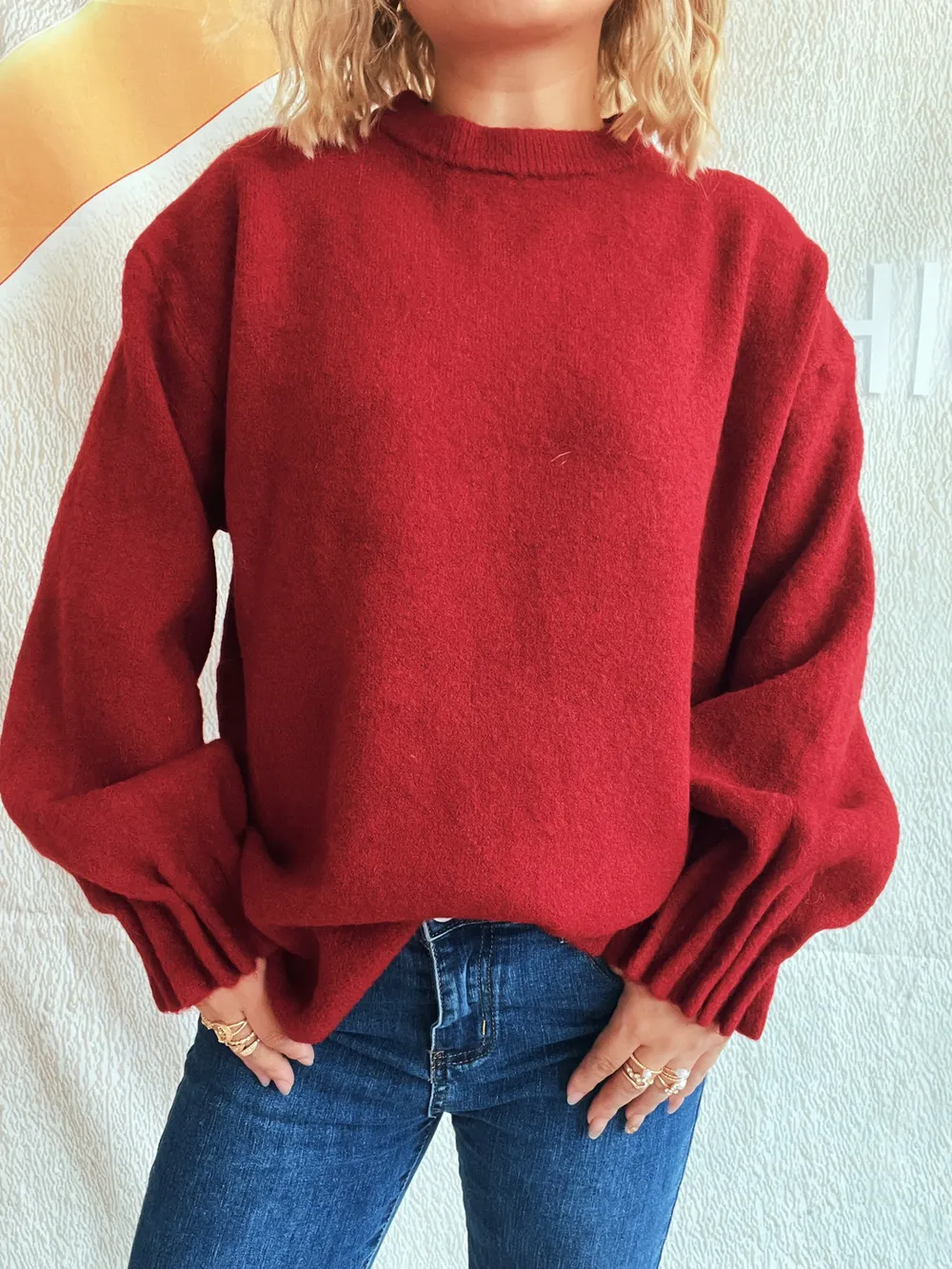Round Neck Dropped Shoulder Sweater, image 23