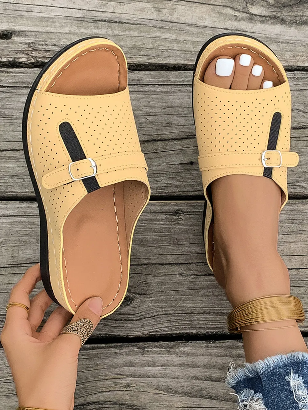 Casual Comfort Buckle Strap Sandals, image 12