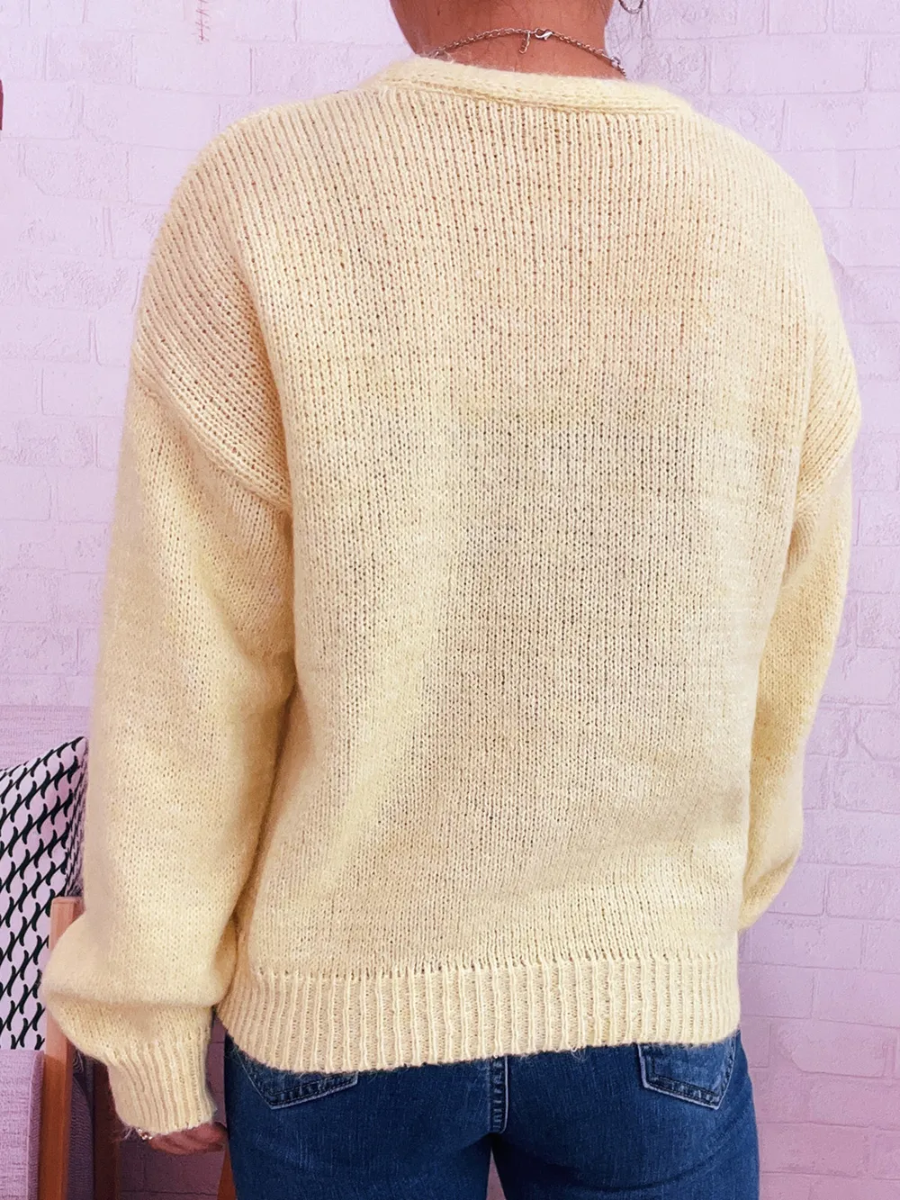 Cherry Button-Front Long Sleeve Cardigan, image 19