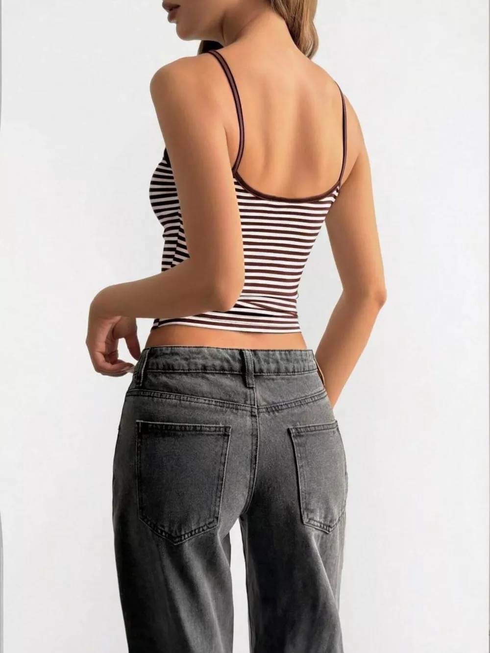 Striped Scoop Neck Cami, image 6