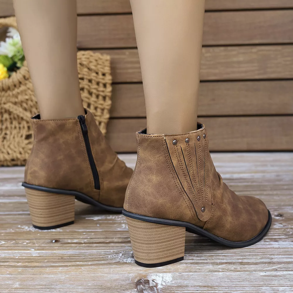 Point Toe Block Heels Boots, image 7