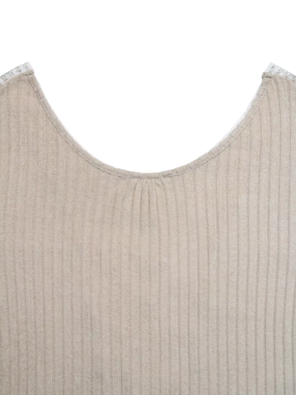 Lace Detail Ribbed Knit Long Sleeve T-Shirt, image 9