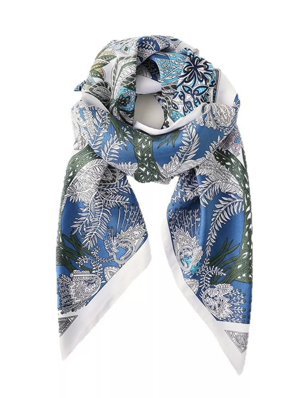 Floral Print Silk Scarf, image 2