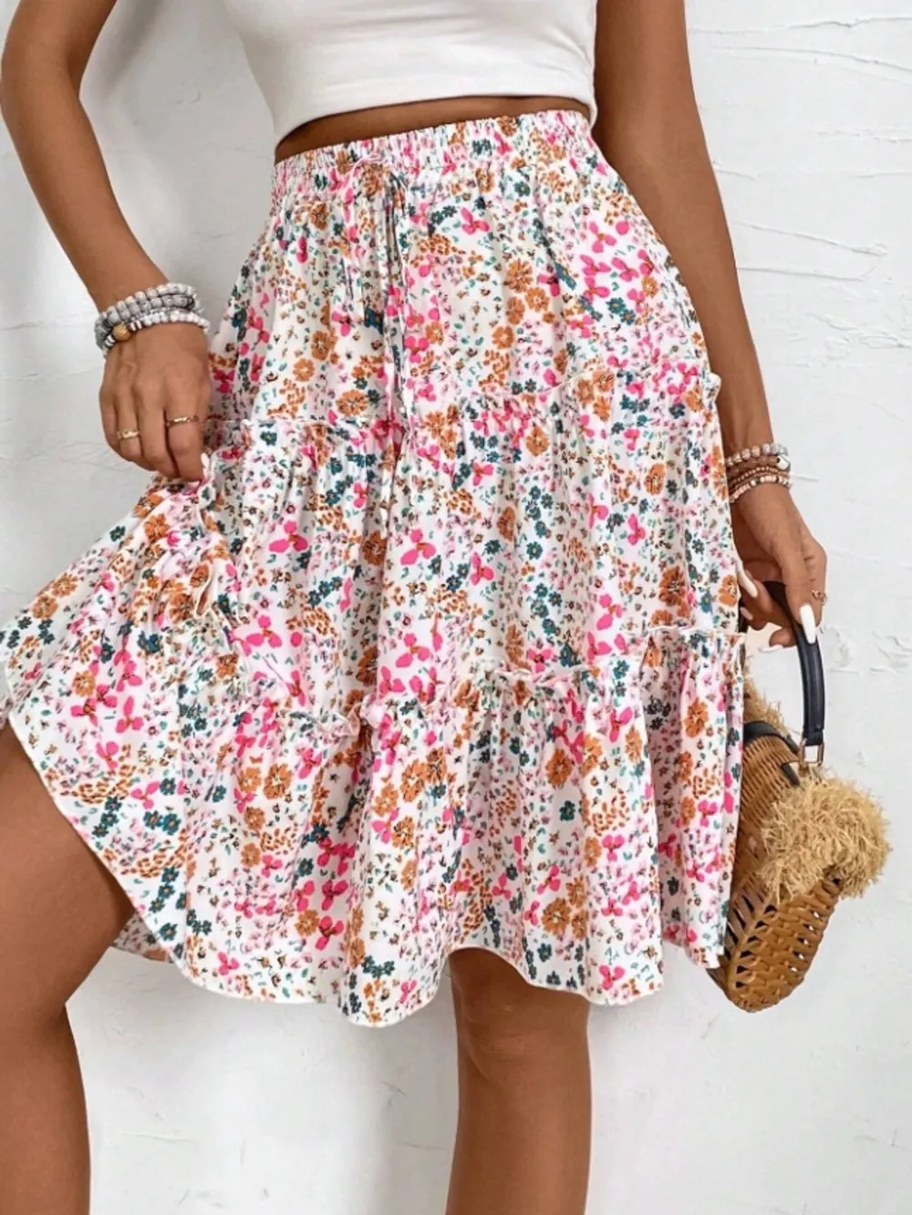 Floral Print Midi Skirt, image 26