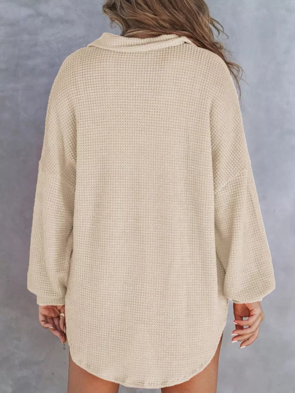 Waffle Knit Button Detail T-Shirt with Pocket, image 10