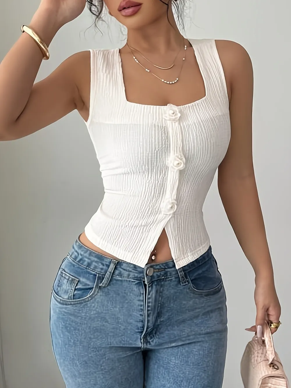 Flower Square Neck Tank, image 4