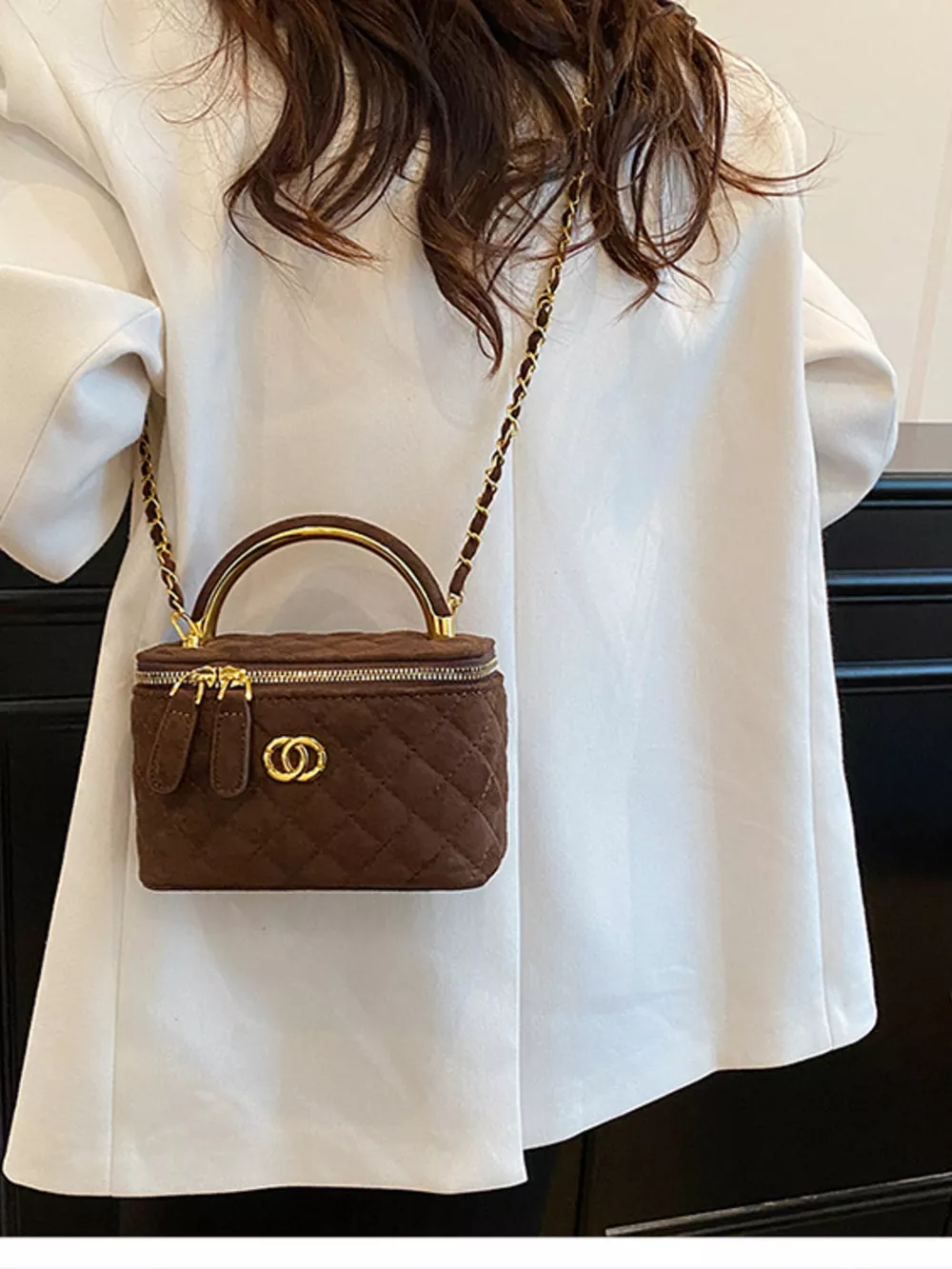 Quilted Top Handle Crossbody Bag, image 7