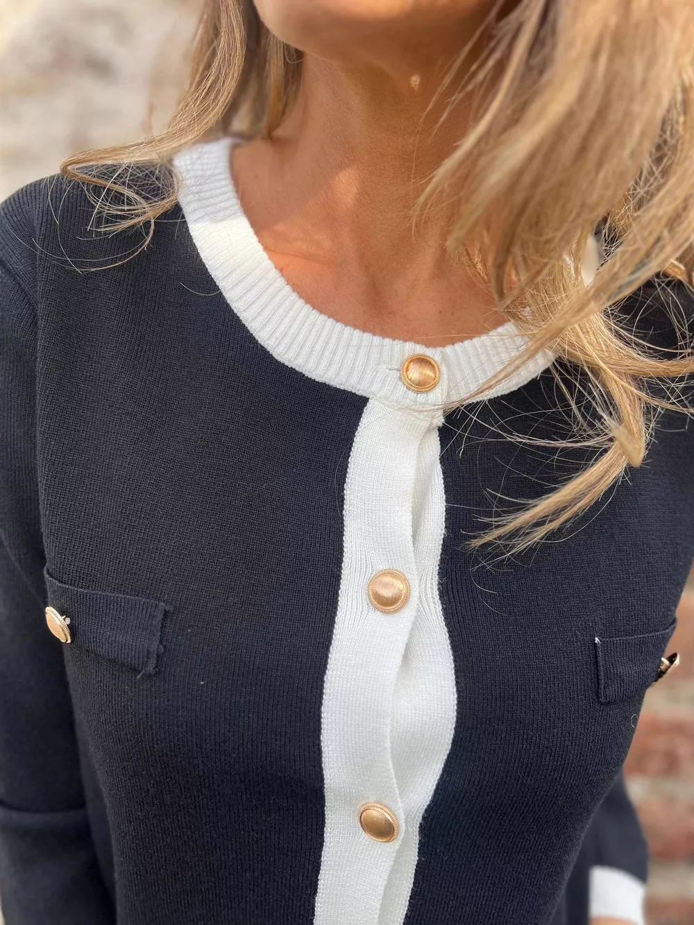 Contrast Trim Button Up Cardigan, image 4